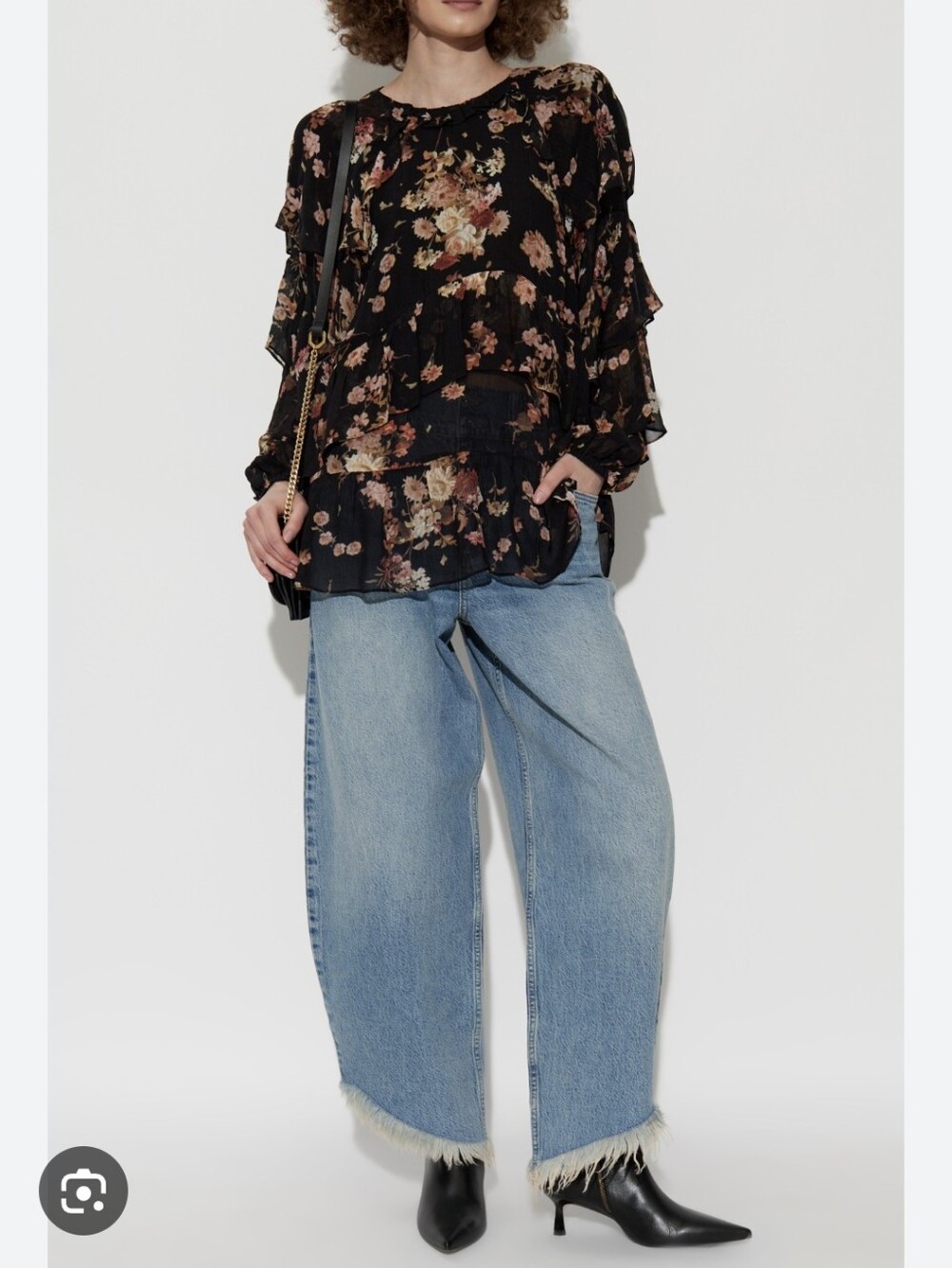 AllSaints Floral Long Sleeve Blouse Size 6
